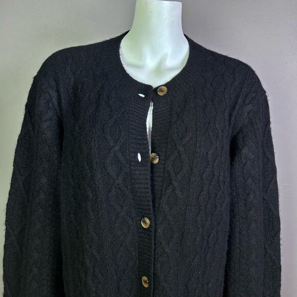 Favorite Daughter cardigan XL chunky cashmere oversized cable knit fisherman - Picture 10 of 16